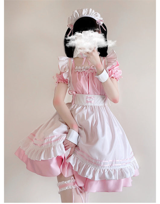 Disfraz de Sirvienta Lolita Rojo para Gatos - Vestido Maid - Image 5