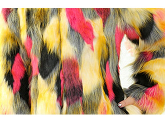 Abrigo de Peluche Sintético con Costuras de Contraste para Mujer - Image 5