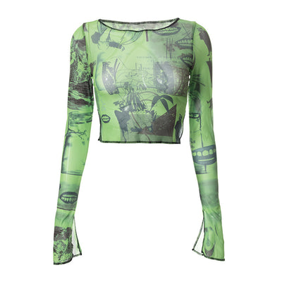 Top Casual Cropped con Escote en la Cintura para Mujer - Image 2