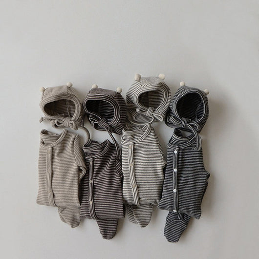 Conjunto de Pantalones Protectores de Cintura Alta para Bebé con Rayas - Image 3