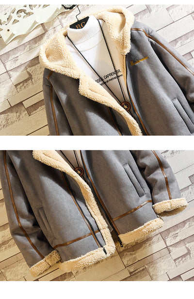Chaqueta Casual de Lana de Cordero y Algodón con Capucha para Hombre - Image 11