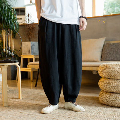 Pantalones Harem Japoneses Anchos Talla Grande para Hombre - Image 7