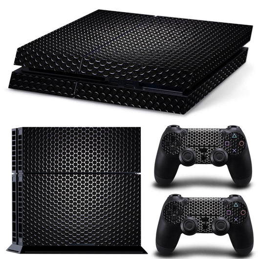 Camouflage skin set for PS4 console and two controllers, featuring a green, brown, and black textured pattern. - Image 7