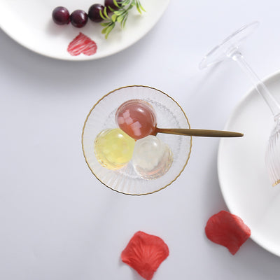 Vaso Elegante para Helado con Borde Dorado y Rayas de Cristal - Image 9