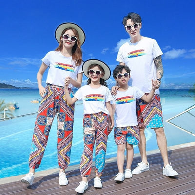 Ropa de Playa Familiar Manga Corta - Conjuntos a Juego para Padres e Hijos - Image 17