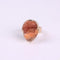 Anel Feminino Botão de Cristal Ágata Pedra Natural Rosas Vintage Laranja