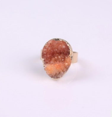 Anillo de Ágata Natural con Cristal Vintage para Mujer - Diseño Rosa - Image 3