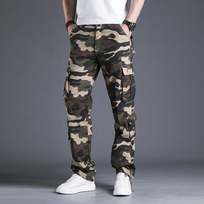 Pantalones Cargo Sueltos de Algodón con Múltiples Bolsillos - Camuflaje Hombre Talla Grande - Image 6