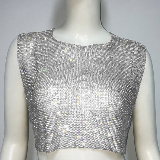 Blusa Elegante sin Mangas con Espalda Descubierta y Detalles de Cristal - Image 4