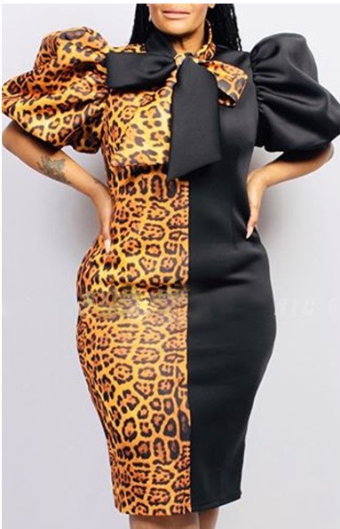 Blusa Estampado Leopardo con Mangas Globo - Tallas Grandes - Image 3