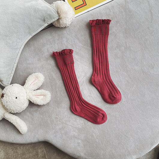 Calcetines Infantiles Otoño con Borde de Encaje - Largo Medio - Image 12