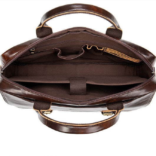Bolso de Negocios Crosswise en Cuero Genuino para Hombre - Image 4