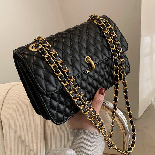 Bolso Bandolera Cuadrado Estilo Ins con Cadena Rombo - Image 4