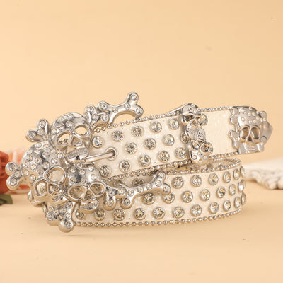 Cinturón Calavera con Incrustaciones de Diamantes y Pedrería - Image 3