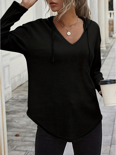 Sudadera Plus Size con Cuello V y Cordones Ajustables para Mujer - Image 10