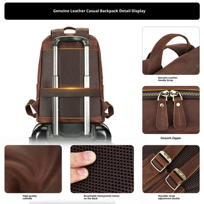 Mochila de Cuero para Hombre con Gran Capacidad - Image 4