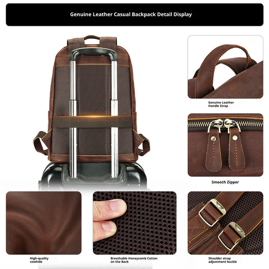 Mochila de Cuero para Hombre con Gran Capacidad - Image 4