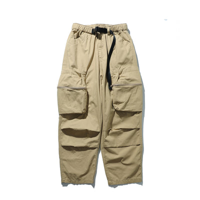 Pantalones Cargo Multibolsillos para Hombre con Pliegues Funcionales