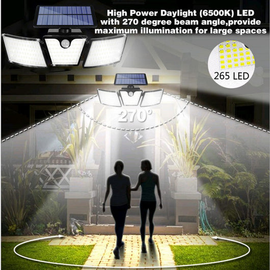 Lámpara Solar Exterior con Sensor de Movimiento Multi Cabezal