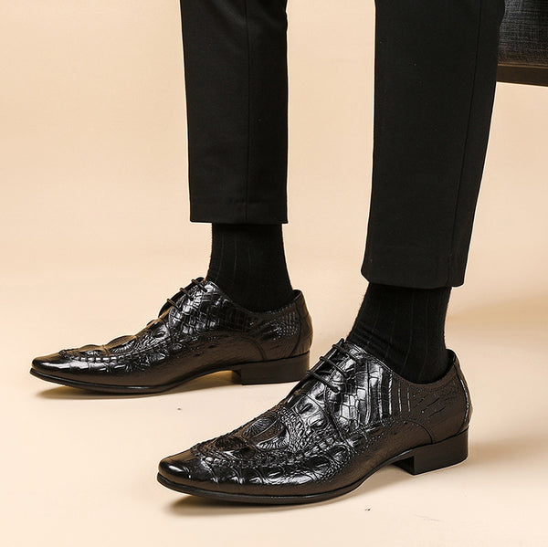 Zapatos de Vestir Hombre Patrón Cocodrilo Estilo Británico