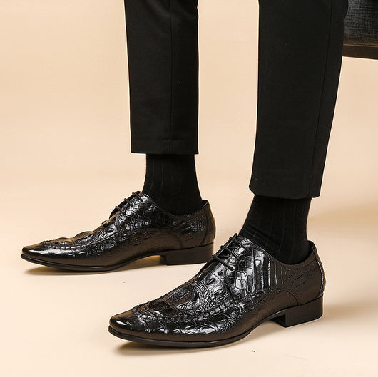 Zapatos de Vestir Hombre Patrón Cocodrilo Estilo Británico - Image 2