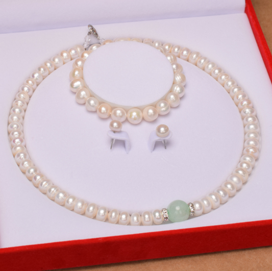 Collar de Perlas Blancas Naturales Voluminosas