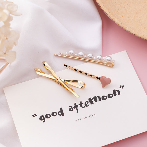 Pinza para el Pelo con Lazo y Corazón - Accesorio de Moda