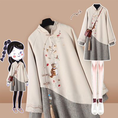 Vestido Cheongsam Hanfu Tradicional Chino para Mujer Otoño Invierno - Image 5