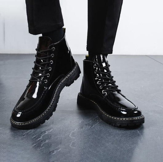 Botas Altas Brillantes de Moda Invernal con Detalles Tipo Militar - Image 6