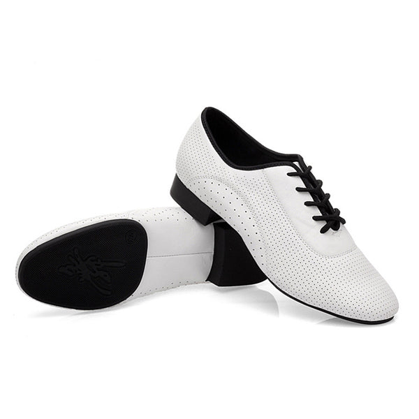 Zapatos de Danza Latina Modernos para Hombre - Suela de Goma Blanca Exterior