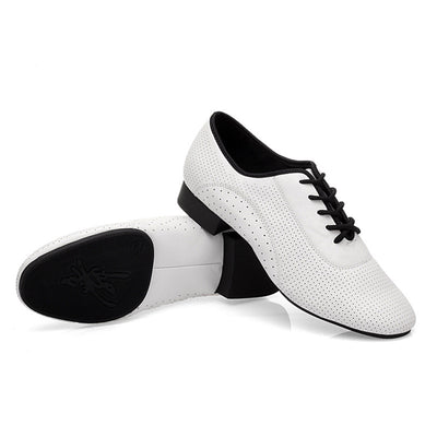 Zapatos de Danza Latina Modernos para Hombre - Suela de Goma Blanca Exterior - Image 2