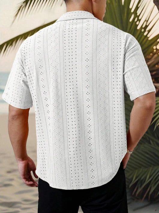 Camisa Casual Hombre con Tejido Calado Jacquard - Image 15