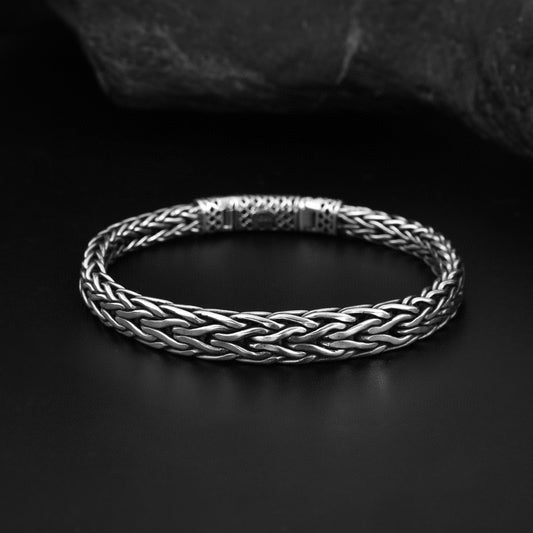Pulsera de Plata 925 Tejida a Mano - Diseño Fashion