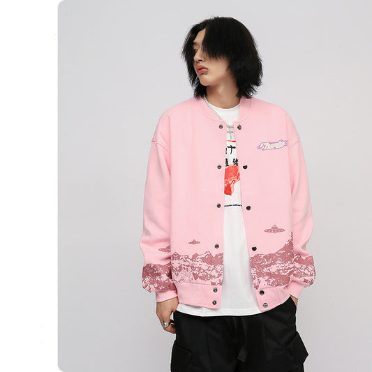 Chaqueta Fina Estampado Planeta Graffiti para Hombre