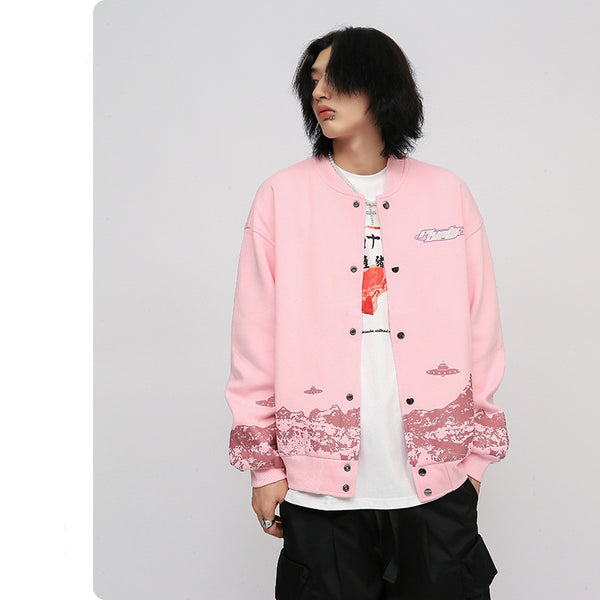 Chaqueta Fina Estampado Planeta Graffiti para Hombre