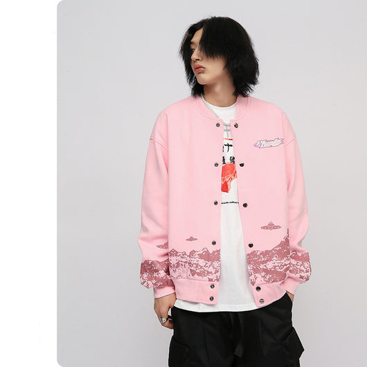 Chaqueta Fina Estampado Planeta Graffiti para Hombre