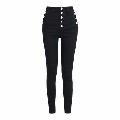 Pantalones Vaqueros Talle Alto con Botones y Tela Reforzada - Image 20