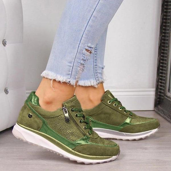 Zapatillas Deportivas Running con Brillantes en Colores Puros