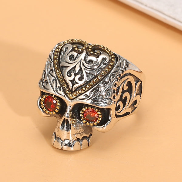 Anillo de Piedra Roja para Dedo Índice Hombre