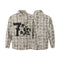 Camisa Cuadros Tie-dye Vintage Desgarrada Manga Larga Oversized