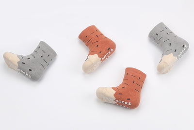 Calcetines Infantiles Terry con Bloques de Color y Diseño de Patitas - Image 14