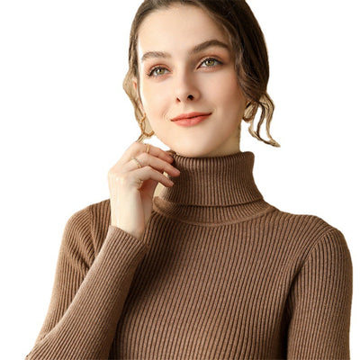 Suéter Cuello Alto Mujer Ajustado con Forro Acolchado - Image 27