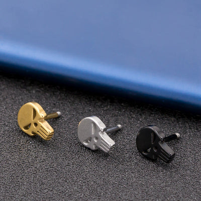 Aretes de Calavera en Acero Titanio Hipoalergénico para Hombre - Image 5