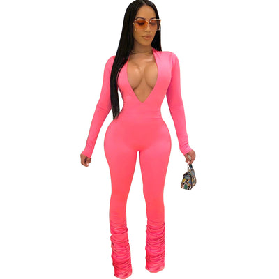 Mono Ajustado Cuello en V para Mujer - Diseño Liso y Elegante - Image 3