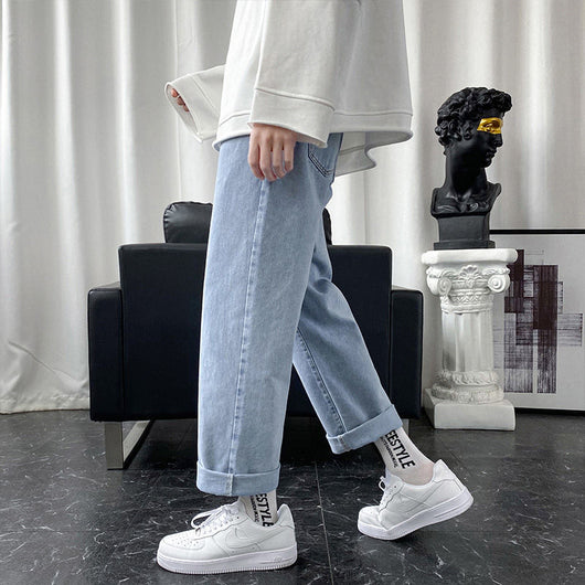 Pantalones Vaqueros Rectos Holgados para Hombre - Diseño Versátil de Verano - Image 4