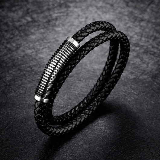 Pulsera Doble de Cuero Genuino Estilo Vintage - Image 9