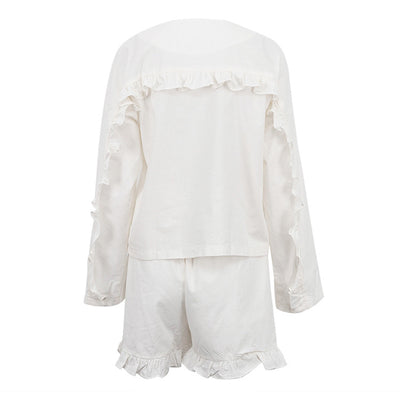 Conjunto de Dos Piezas: Camisa Suelta de Manga Larga y Shorts Casual - Image 4