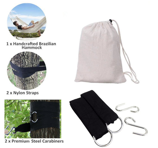 Hamaca de Camping Portátil - Cama Colgante de Algodón para Viajes y Supervivencia - Image 9