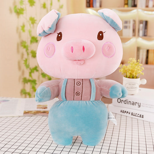 Peluche Cerdo de Algodón con Correa - Almohada y Juguete Adorable