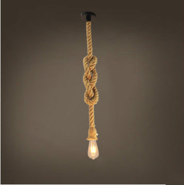 Lámpara Colgante Industrial de Cuerda de Cáñamo - Diseño Retro Loft - Image 5